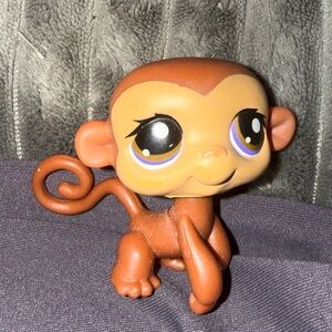 Littlest Pet Shop #56 Monkey – Brown with Purple Eyes